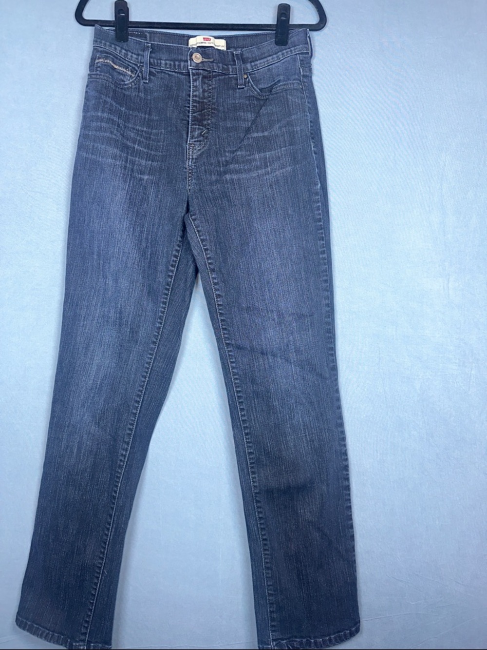 Levis 512 Straight Leg Jeans Womens 12 Dark Wash Stretch Slimming Denim